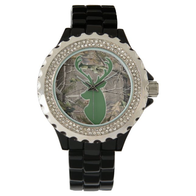 Woodland camo deer head watch (Front)