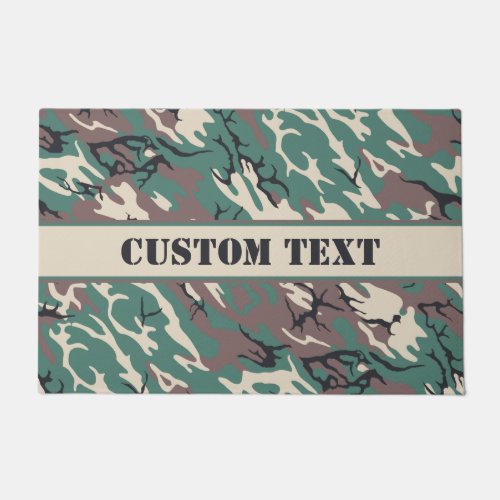 Woodland Camo Doormat with Custom Lettering