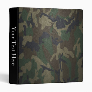 Woodland Camo Fabric 3 Ring Binder