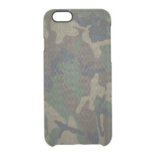 Woodland Camo Fabric Clear iPhone 6/6S Case