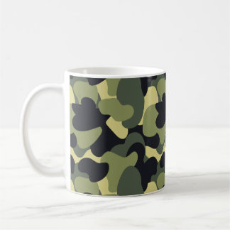 Woodland Camo Green Black Khaki Pattern Coffee Mug