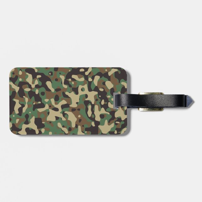 Woodland Camo Luggage Tag (Back Horizontal)