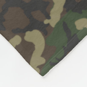 Woodland Camo Pattern Fleece Blanket