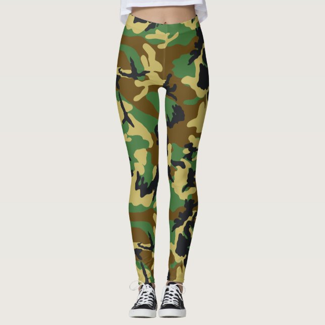 Woodland Camo Pattern Leggings (Front)