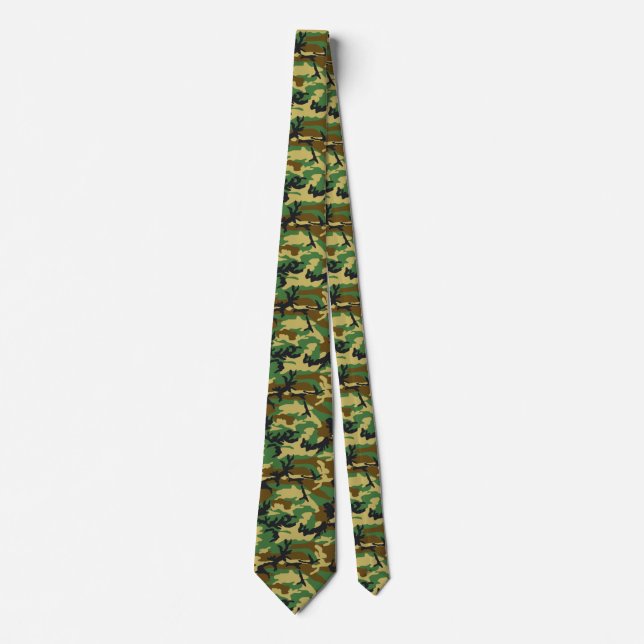 Woodland Camo Pattern Neck Tie (Front)