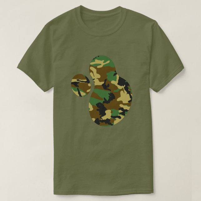 Woodland Camo Pattern Paint Splat v2 T-Shirt (Design Front)