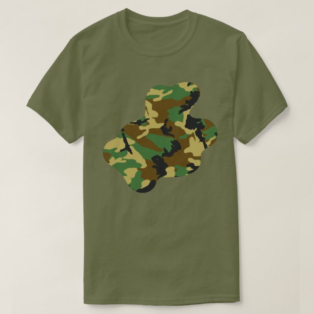 Woodland Camo Pattern Paint Splat v3 T-Shirt (Design Front)