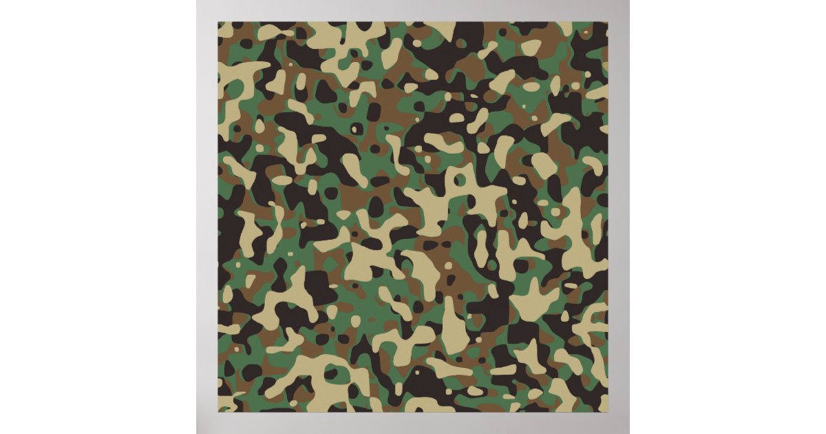 Woodland Camo Poster | Zazzle