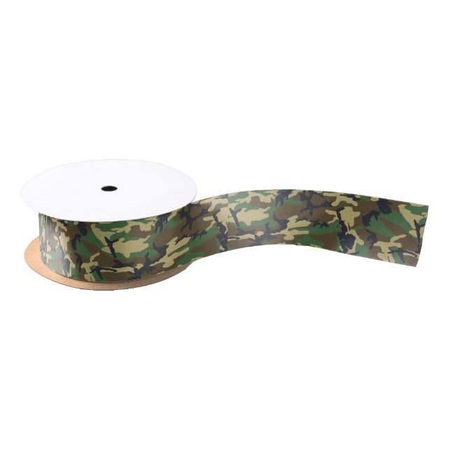 Woodland Camo Satin Ribbon (Spool)
