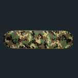 Woodland Camo Skateboard<br><div class="desc">Woodland Camo Skateboard. The Woodland Camo pattern is an iconic creation. It's what we remember seeing from movies, documentaries, and pictures of our military veterans in action. The Woodland Camo design uses black, brown, tan, and green to blend the combatant into their surroundings. Definitely an old school nostalgic camouflage pattern....</div>