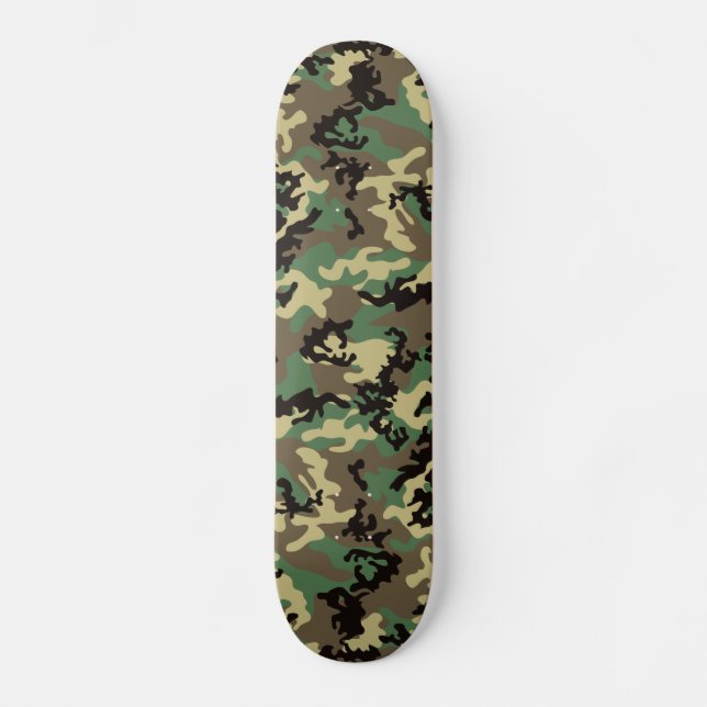 Woodland Camo Skateboard Deck (Front)
