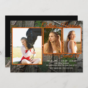 Woodland Camo Sweet 16 Photo Invitation