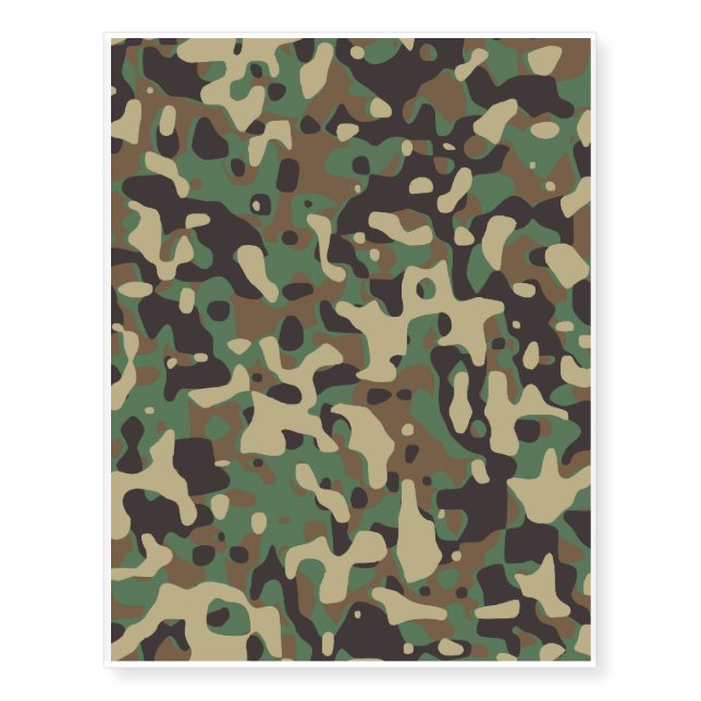 Woodland Camo Temporary Tattoos (Front)