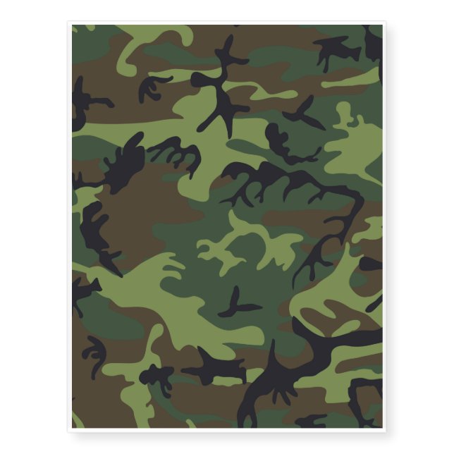 Woodland Camo Temporary Tattoos (Front)