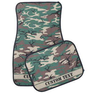 Woodland Camo w/ Custom Text Car Floor Mat