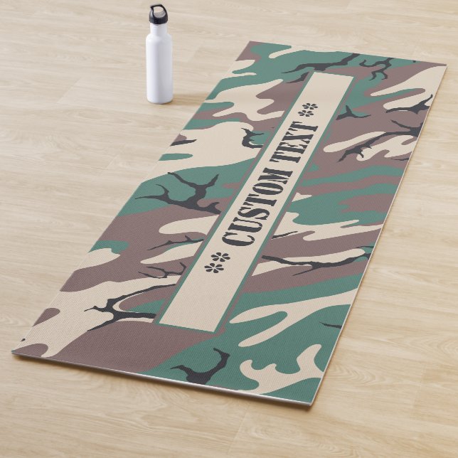 Woodland Camo w/ Custom Text Yoga Mat (In Situ)