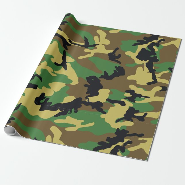 "WOODLAND CAMO" WRAPPING PAPER (Unrolled)