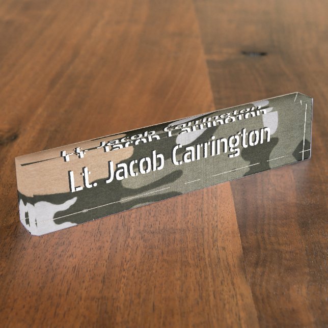 Woodland Camouflage 01 Desk Name Plate (Side)