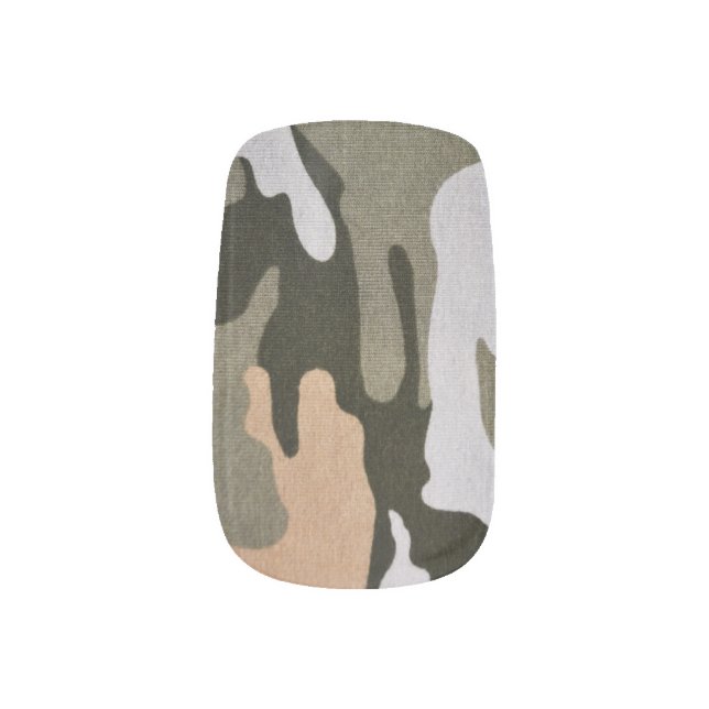 Woodland Camouflage 01 Minx Nail Art (Right Thumb)