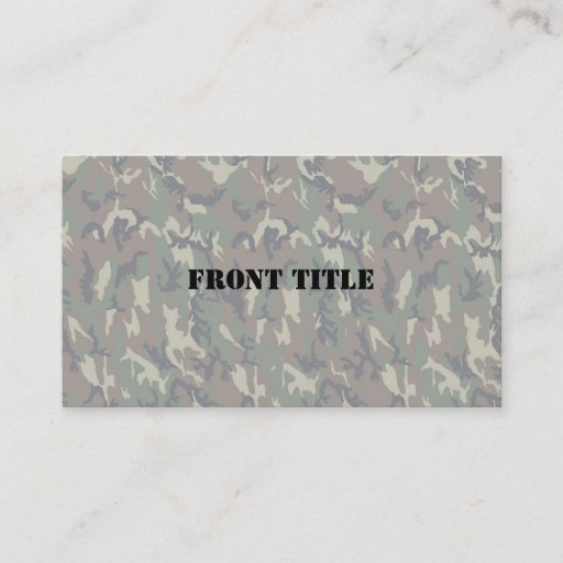 Customizable Woodland Camouflage Background Lightened Business Card Template
