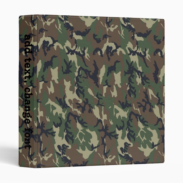 Woodland Camouflage Background Template Binder (Front/Spine)