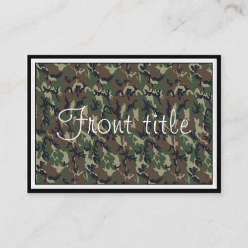 Woodland Camouflage Background Template Business Card