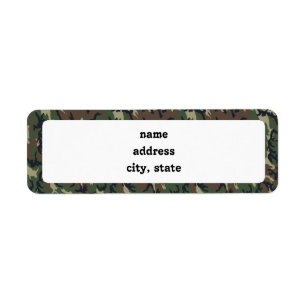 Woodland Camouflage Background Template Label