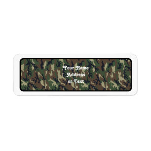 Woodland Camouflage Background Template Label