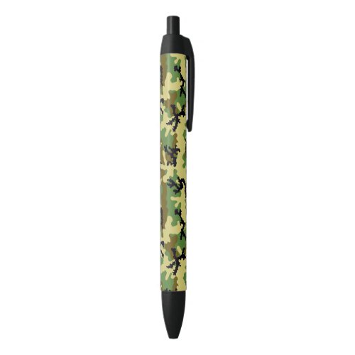 Woodland camouflage black ink pen