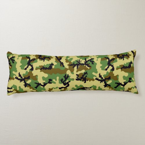 Woodland camouflage body pillow