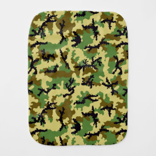Woodland camouflage burp cloth