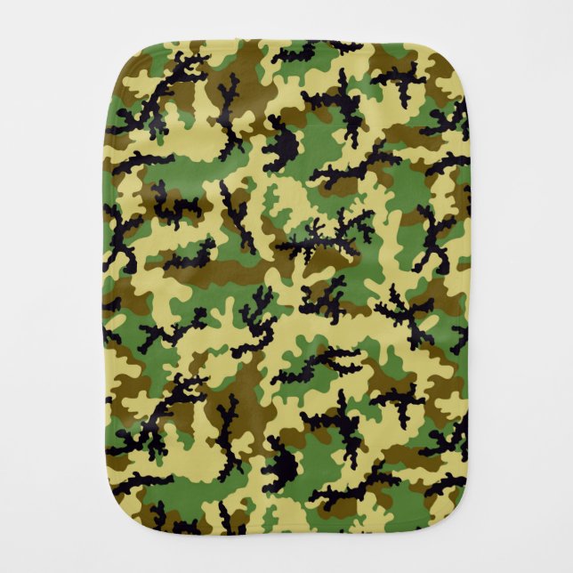 Woodland camouflage burp cloth (Front)