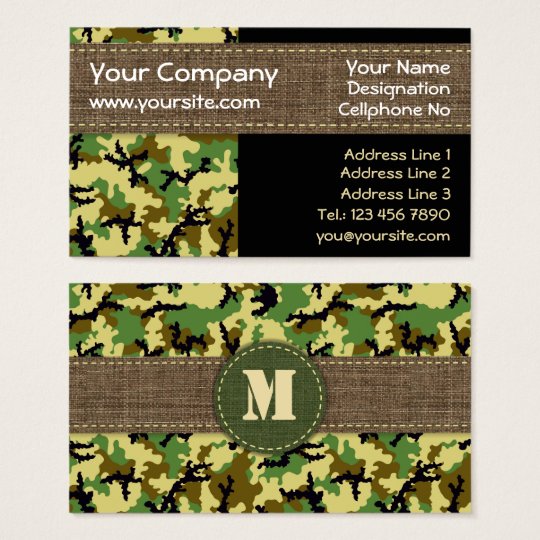 Woodland camouflage business card