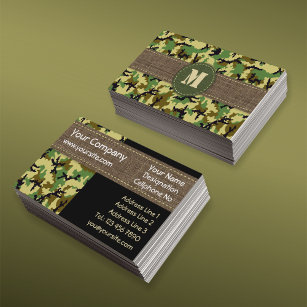 Woodland camouflage business card