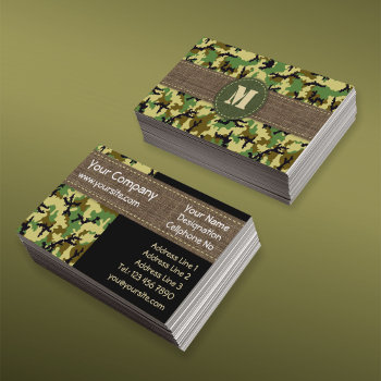 Woodland Camouflage Business Card by shortmyths at Zazzle