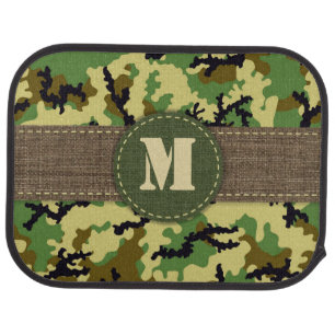 Woodland camouflage car floor mat