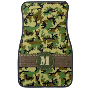Woodland camouflage car floor mat
