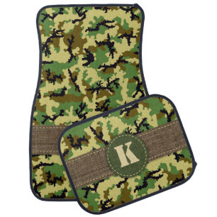 Woodland camouflage car floor mat