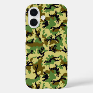 Woodland camouflage iPhone 16 case