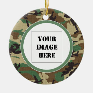 Woodland Camouflage Custom Photo Ornament