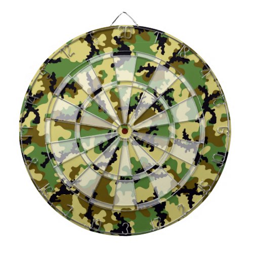 Woodland camouflage dart board