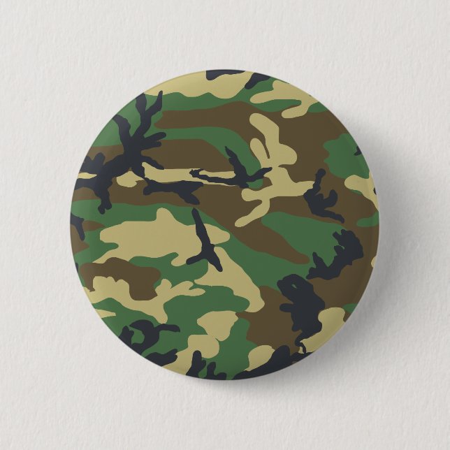 Woodland Camouflage Design Button (Front)