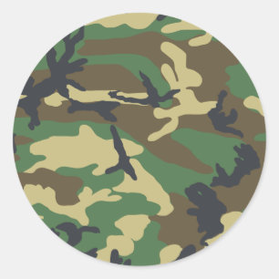 Woodland Camouflage Design Classic Round Sticker