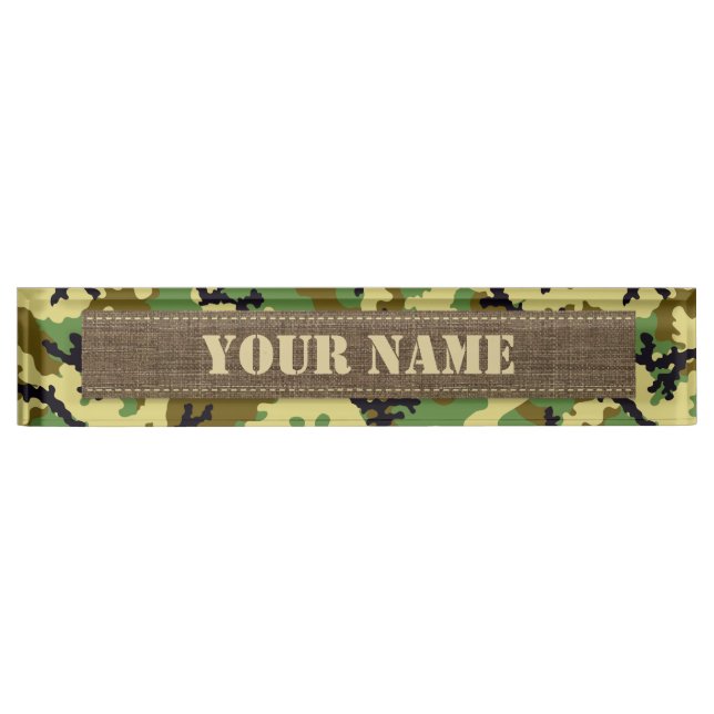 Woodland camouflage desk name plate (Front)