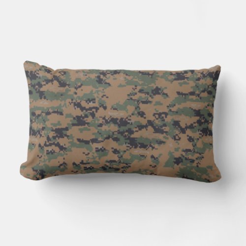 Woodland Camouflage Digital Lumbar Pillow