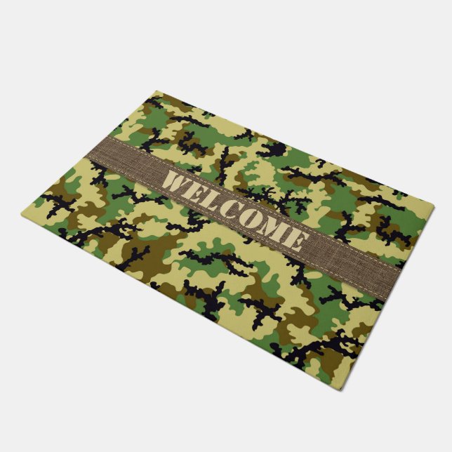 Woodland camouflage doormat (Angled)