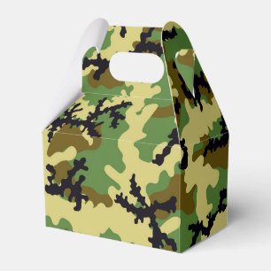 Woodland camouflage favor boxes