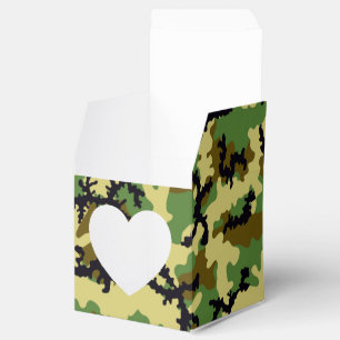 Woodland camouflage favor boxes