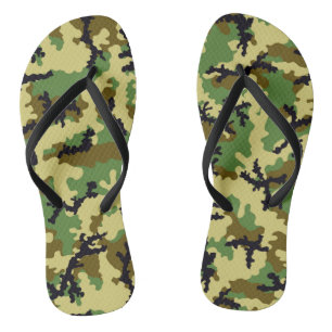 Woodland camouflage flip flops