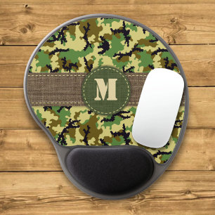 Woodland camouflage gel mouse pad
